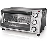 BLACK+DECKER 4-Slice Toaster Oven, Even Toast Technology, Fits a 9" Pizza, Black