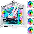 Gabinete Gamer Branco GB1791 4 fans RGB Micro-Atx Em vidro temperado