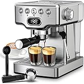 Geek Chef Espresso Machine, 20 Bar Espresso Maker with Milk Frother Steam Wand, Compact Coffee Machine with for Cappuccino,La