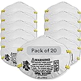 3M Particulate Respirator, 8110S, N95, Unsealed , Smaller Size, Adjustable Noseclip, Two Strap Design, Advanced Electrostatic