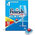 Finish Power Ball All In 1 Max Dishwasher Detergent Pods, For Everyday Clean and Shine, Lemon Sparkle, 55 Tabs