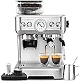 CASABREWS Espresso Machine With Grinder, Professional Espresso Maker With Milk Frother Steam Wand, Barista Latte Machine With