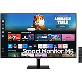 SAMSUNG 27-Inch M5 (M50D) Series FHD Smart Monitor with Streaming TV, Speakers, HDR10, Gaming Hub, Multiple Ports, Workout Tr