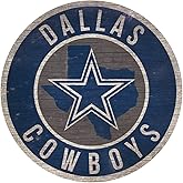 Fan Creations Dallas Cowboys Wood Sign 12 Inch Round State Design