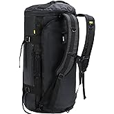 MIER Large Duffel Backpack Sports Gym Bag with Shoe Compartment, Heavy Duty and Water Resistant, Black, 45L