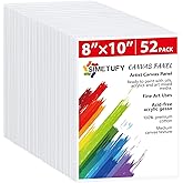 Simetufy Canvas Boards for Painting 52 Pack 8 x 10 Inch Blank Canvas Panels 100% Cotton Canvases Pre-Primed for Acrylic & Oil