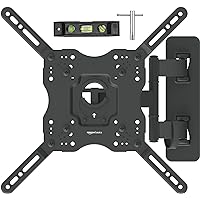 Amazon Basics Full Motion Articulating TV Monitor Wall Mount for 26-55 Inch TVs and Flat Panels up to 80 Lbs, Black
