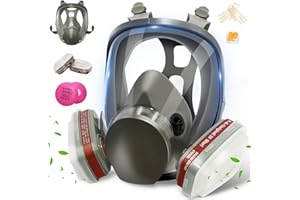 KOOVAGI Full Face Respirator Gas Mask, Gas Masks Survival Nuclear and Chemical with Activated Carbon Filter