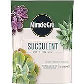 Miracle-Gro Succulent Potting Mix: Fertilized Soil with Premium Nutrition for Indoor Cactus Plants, Aloe Vera and More, 4 qt.