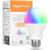 Amazon Basics Smart Light Bulb, Multicolor, Works with Alexa Only, LED, A19, 9W, 60W Equivalent, 800LM, 2.4 GHz Wi-Fi, 1-Pack