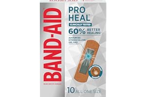 Band-Aid Brand Pro Heal Adhesive Bandages with Hydrocolloid Gel Pad, Clinically Tested, Better Healing of Minor Wounds, Water