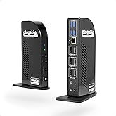 Plugable 4K Docking Station Triple Monitor with 100W Power Delivery, USB-C Dock for Thunderbolt and USB-C Windows and Mac M1 