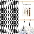 HOUSE DAY Black Magic Space Saving Hangers, Premium Smart Hanger Hooks, Sturdy Cascading Hangers with 5 Holes for Heavy Cloth