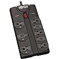 Tripp Lite TLP808B 8 Outlet Surge Protector Power Strip, 8ft Cord Right Angle Plug, Black, Lifetime Insurance