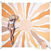 Waterproof Sandproof Beach Blanket, 9 Ft X 10 Ft Extra Large Beach Mat for 8 Adults, Lightweight Polyester Outdoor Picnic Bla