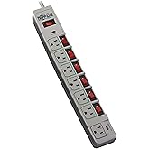 Tripp Lite TLP76MSG 7 Outlet (6 Individually Controlled) Surge Protector Power Strip, 6ft Cord, Lifetime Limited Warranty & D