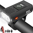 Victoper Bike Light, High Lumens Super Bright Bicycle Light, 6+4 Modes USB Rechargeable Bike Headlight & Tail Light Set, Wate