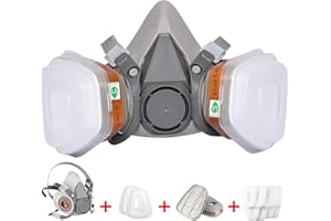 Half Facepiece Reusable Respirator with Filters, Professional GAS Respirator Face Cover Set for Painting, Dust, Organic Vapor