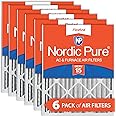 Nordic Pure 16x20x4 (15_1/2 x 19_1/2 x 3_5/8) Pleated MERV 15 Air Filters 6 Pack