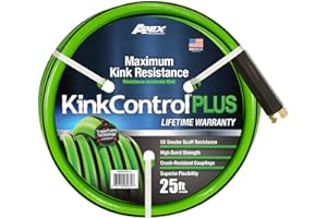 Kink Control Plus Water Hose 25ft - High Burst Strength and Superior Flexibility Garden Hoses, Outdoor Hose with Kink Resista