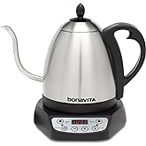 Bonavita 1L Digital Variable Temperature Gooseneck Electric Kettle for Coffee Brew and Tea Precise Pour Control, 6 Preset Tem