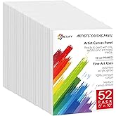 Simetufy Canvas Boards for Painting 52 Pack 8 x 10 Inch Blank Canvas Panels 100% Cotton Canvases Pre-Primed for Acrylic & Oil