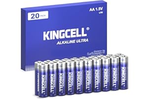 KINGCELL AA Batteries 20 Pack, High-Performance Double A Batteries with Ultra Long-Lasting, Leakproof 1.5V Alkaline Batteries