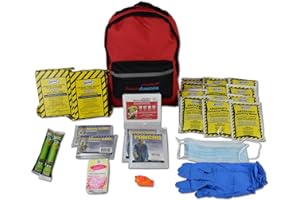 Ready America 70280 72 Hour Emergency Kit, 2-Person, 3-Day Backpack, Includes First Aid Kit, Survival Blanket, Portable Prepa