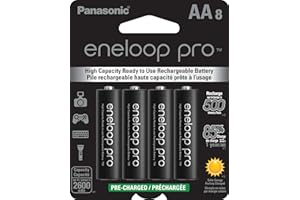 Eneloop Panasonic BK-3HCCA8BA pro AA High Capacity Ni-MH Pre-Charged Rechargeable Batteries, 8-Battery Pack