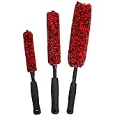 bzczh Metal-Free Wheel Brushes(3 Pack), Wheel Brush, Soft, Dense Fibers Clean Car Rim Wheels Safely…