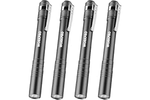 WORKPRO LED Pen Light, Aluminum Pen Flashlights, Pocket Flashlight with Clip for Inspection, Emergency, Everyday, 8AAA Batter