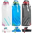 hautllaif (3 Pack) 700ml Large Foldable Water Bottle Fully Collapsible Stock Bottle, Portable Water Bottle for Running Cyclin