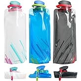 hautllaif (3 Pack) 700ml Large Foldable Water Bottle Fully Collapsible Stock Bottle, Portable Water Bottle for Running Cyclin