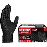 GLOVEWORKS HD Black Nitrile Gloves, 6 mil Nitrile Disposable Gloves, Latex Free Gloves Mechanics Gloves