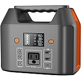 EnginStar Portable Power Station 150W 155Wh Solar Generator 110V 42000mAh Portable Power Bank w/AC Outlet, 6 Outputs External