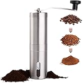 PARACITY Manual Coffee Bean Grinder Stainless Steel Hand Coffee Mill Ceramic Burr for Aeropress, Drip Coffee, Espresso, Frenc