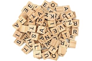 100Pcs Wooden Alphabet Tiles Scrabble Replacement Letters for Board Games, Wedding Frame and Wall Art