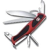 Victorinox Ranger 78 M Grip Swiss Army Knife, 12 Functions, Swiss Made Pocket Knife with Large Lock Blade, Tweezers and Wood 