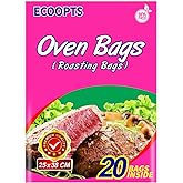 ECOOPTS Oven Bags Cooking Roasting Bags for Chicken Meat Ham Seafood Vegetable - 20 Bags (10 x 15 IN)