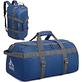 G4Free Gym Bag for Women Men 45L Duffle Backpack with Shoe Compartment Water Resistant Travel Weekender Bag, Blue