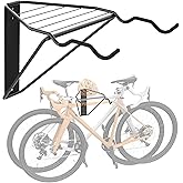 WALMANN Wall Mounted Horizontal Bike Rack, Foldable Space Saving Bicycle Storage Solution for 2 Bikes, Indoor Bike Equipment 