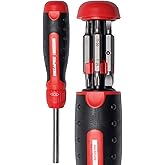 Megapro Ratcheting Screwdriver Set - 13-in-1 Multi Bit Screw Driver w/ ¼” Hex Shaft for Phillips, Star, Flat, Square Bit - Ra