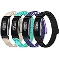 BNBIDEN Elastic Bands Compatible with Fitbit Inspire 2 / Inspire HR/Inspire, Soft Adjustable Stretchy Nylon Solo Loop Strap W