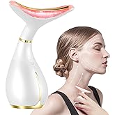 Ms.W 3-in-1 Beauty Massager for Face and Neck, Vibrating Facial Massager with Heat, Vibration and Led. Electric Face Massager