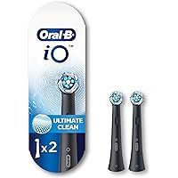 Oral-B iO Genuine Replacement Brush Heads, Ultimate Clean, Refills for Oral-B iO Electric Toothbrushes, Black, 2 Count