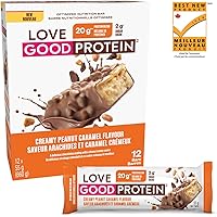 Love Good Fats High Protein Bars, Peanut Caramel - Whey Protein and Collagen - 20g Protein includes 6-7g Collagen, 2g Net Car