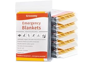 Griwonmy 6 Pack Survival Emergency Blanket, Updated Model Mylar Blankets, Space Blanket Gold and Silver, Suitable for Outdoor