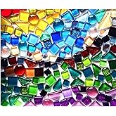 BTMIEY 500g Glue Down Irregular Tiny Mosaic Tile Hobbies Children Handmade Crystal Craft for Bathroom Kitchen Home Decoration