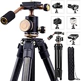 YoTilon Tripod for Camera,Lightweight Travel Camera Tripod with Handle,Camera Tripod Stand for DSLR,1/4 Plate for Canon Nikon