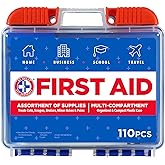 Be Smart Get Prepared 110 pc First Aid Kit: Clean, Treat, Protect Minor Cuts, Home, Office, Car, School, Business, Travel, Em